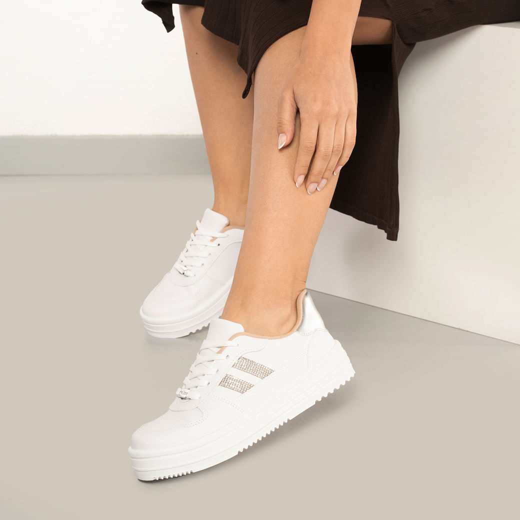 Moleca Tenis Casual 5782-315-28560-17159 Branco_Prata Sint27